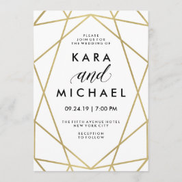 Minimalistische Moderne Faux Goud op Wit Kaart
