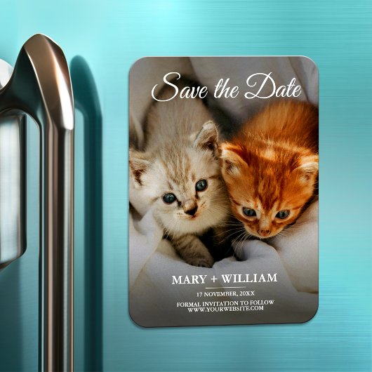 Minimalistische moderne foto Bewaar de datum huwel Magneet