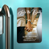 Minimalistische moderne foto Bewaar de datum huwel Magneet