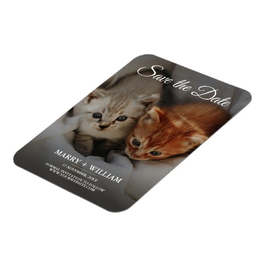 Minimalistische moderne foto Bewaar de datum huwel Magneet (Linkerzijde)