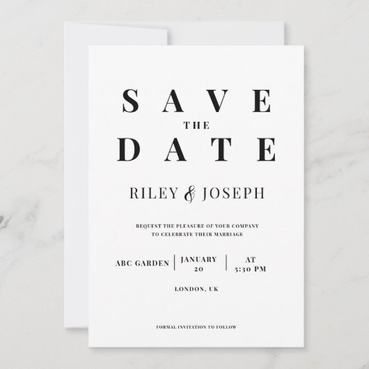 Minimalistische moderne foto bewaar de datum kaart (Voorkant)