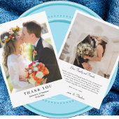 Minimalistische moderne foto bruiloft chique scrip bedankkaart