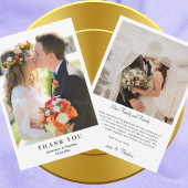 Minimalistische moderne foto bruiloft chique scrip bedankkaart