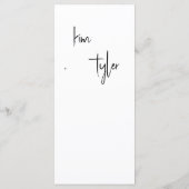 Minimalistische moderne foto bruiloft menu (Achterkant)