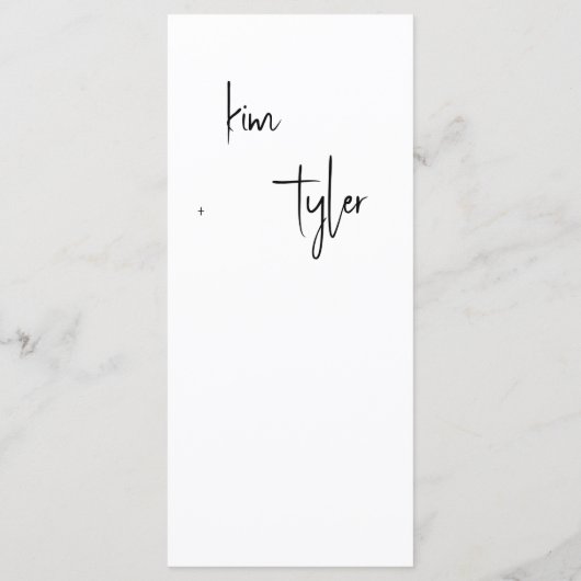 Minimalistische moderne foto bruiloft menu (Achterkant)