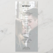Minimalistische moderne foto bruiloft menu (Voorkant)