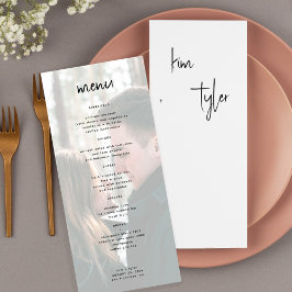 Minimalistische moderne foto bruiloft menu