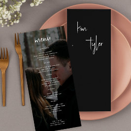 Minimalistische moderne foto bruiloft menu