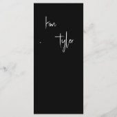 Minimalistische moderne foto bruiloft menu (Achterkant)