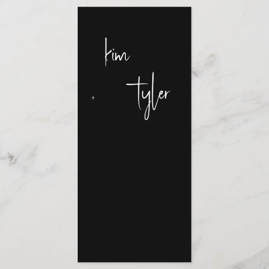 Minimalistische moderne foto bruiloft menu (Achterkant)