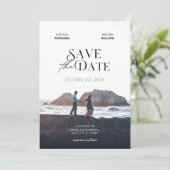 Minimalistische moderne foto bruiloft save the date (Staand voorkant)