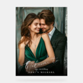 Minimalistische moderne foto bruiloft welkom acryl bord (Voorkant)