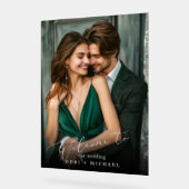 Minimalistische moderne foto bruiloft welkom acryl bord (Hoek)