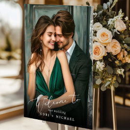 Minimalistische moderne foto bruiloft welkom acryl bord