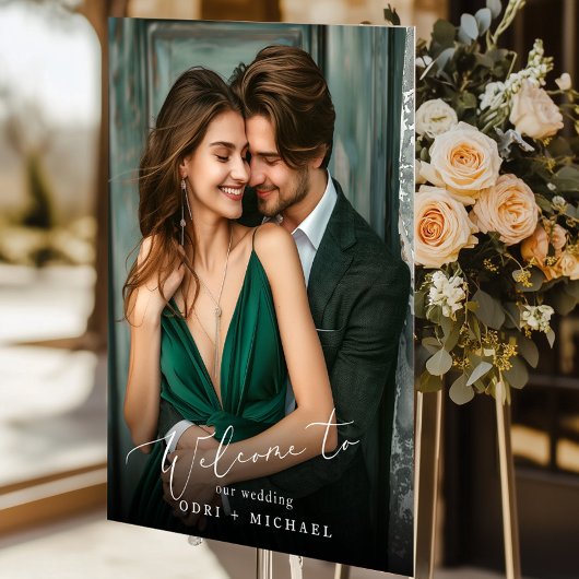 Minimalistische moderne foto bruiloft welkom acryl bord