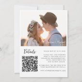 Minimalistische moderne foto Details QR Website br Kaart (Achterkant)