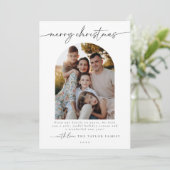 Minimalistische moderne foto familie kerst Kaart (Staand voorkant)