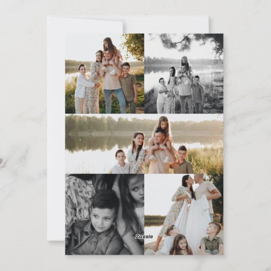 Minimalistische moderne foto familie kerst Kaart (Achterkant)