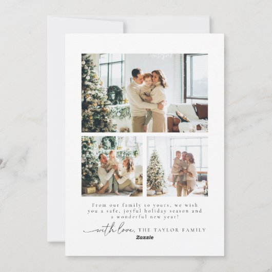 Minimalistische moderne foto familie kerst Kaart (Achterkant)