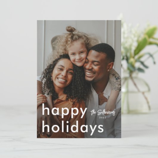 Minimalistische moderne foto feestdagenkaart (Staand voorkant)