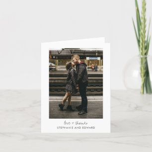 Minimalistische moderne foto gevouwen blanco liefd bedankkaart