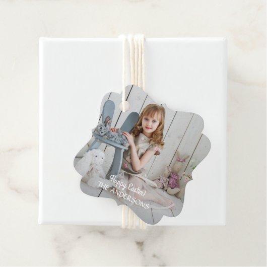 Minimalistische moderne foto Happy Easter Bedankjes Labels (In situ)