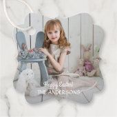 Minimalistische moderne foto Happy Easter Bedankjes Labels (Voorkant)