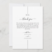 Minimalistische moderne foto inline monogram bruil bedankkaart (Voorkant)