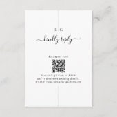 Minimalistische moderne foto inline monogram bruil informatiekaartje (Voorkant)