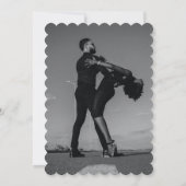 Minimalistische moderne foto inline monogram bruil kaart (Achterkant)