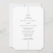 Minimalistische moderne foto inline monogram bruil kaart (Voorkant)