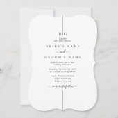 Minimalistische moderne foto inline monogram bruil kaart (Voorkant)