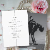 Minimalistische moderne foto inline monogram bruil kaart