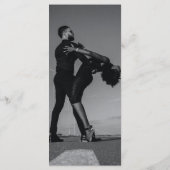 Minimalistische moderne foto inline monogram bruil menu (Achterkant)