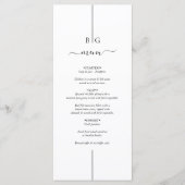 Minimalistische moderne foto inline monogram bruil menu (Voorkant)
