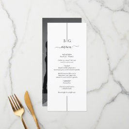 Minimalistische moderne foto inline monogram bruil menu