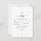 Minimalistische moderne foto inline monogram bruil RSVP kaartje (Voorkant)