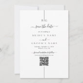 Minimalistische moderne foto inline monogram bruil save the date (Voorkant)
