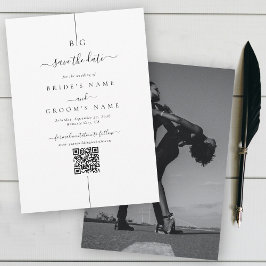 Minimalistische moderne foto inline monogram bruil save the date