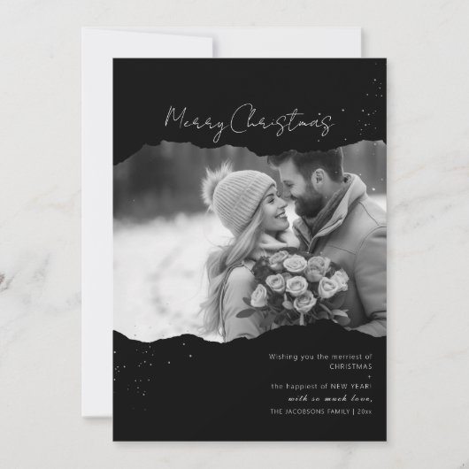 Minimalistische moderne foto kerst Kaart (Voorkant)