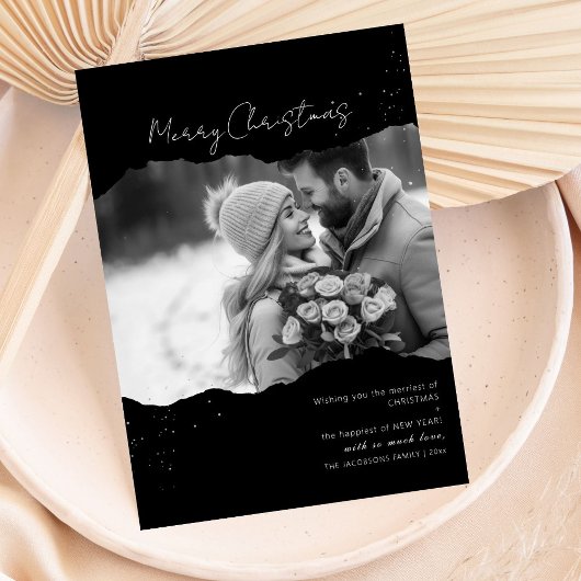 Minimalistische moderne foto kerst Kaart