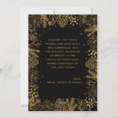 Minimalistische moderne foto kerst zwart feestdagenkaart (Achterkant)