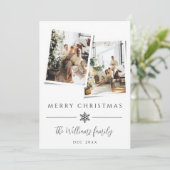 Minimalistische moderne foto Kerstmis Feestdagenkaart (Staand voorkant)