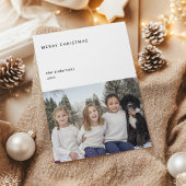 Minimalistische moderne foto Kerstmis Feestdagenkaart