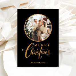 Minimalistische moderne foto Kerstmis Feestdagenkaart