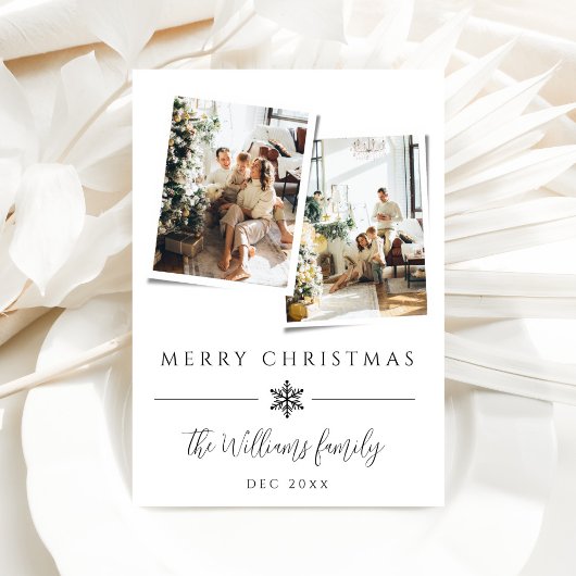 Minimalistische moderne foto Kerstmis Feestdagenkaart