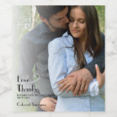 Minimalistische moderne foto overlay bruiloft wijn etiket (Enkel label)