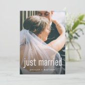 Minimalistische moderne foto pas getrouwd | Recept Kaart (Staand voorkant)