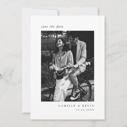 Minimalistische moderne foto Save the Date Kaart (Voorkant)