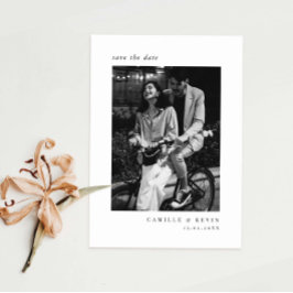 Minimalistische moderne foto Save the Date Kaart